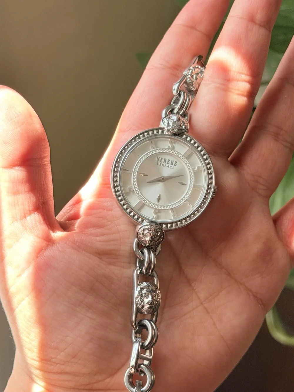 Versus Versace Silver-Tone Medallion Bracelet Watch 36mm